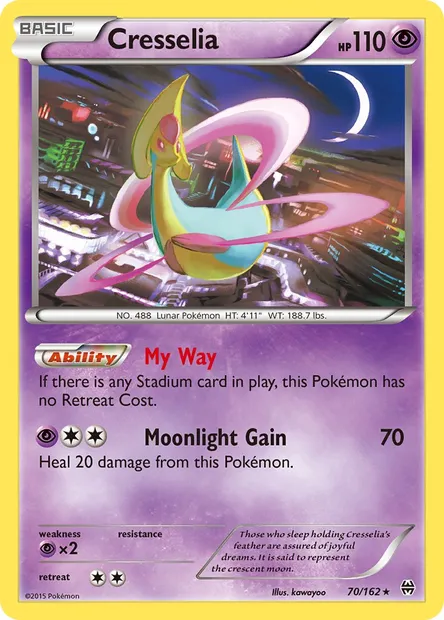 Cresselia, Pokémon card BKT 70 — BREAKthrough set
