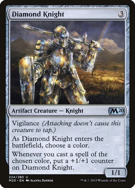 Diamond Knight, Magic card M20 224 — Core Set 2020 set