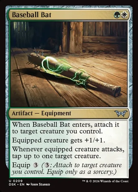 Baseball Bat, Magic card DSK 209 — Duskmourn: House of Horror set