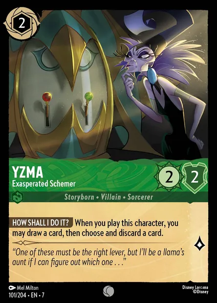 Yzma - Exasperated Schemer, Disney Lorcana card CH7-101 — Archazia's Island set
