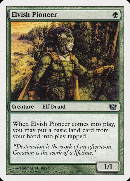 Pionnier elfe, carte Magic 8ED 243 — extension Huitième Edition