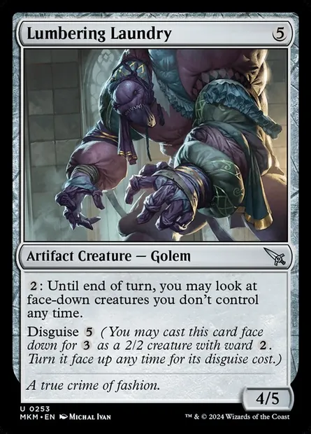 Lumbering Laundry, Magic card MKM 253 — Murders at Karlov Manor set