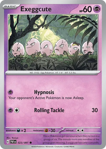 Exeggcute, Pokémon card PAF 023 — Paldean Fates set