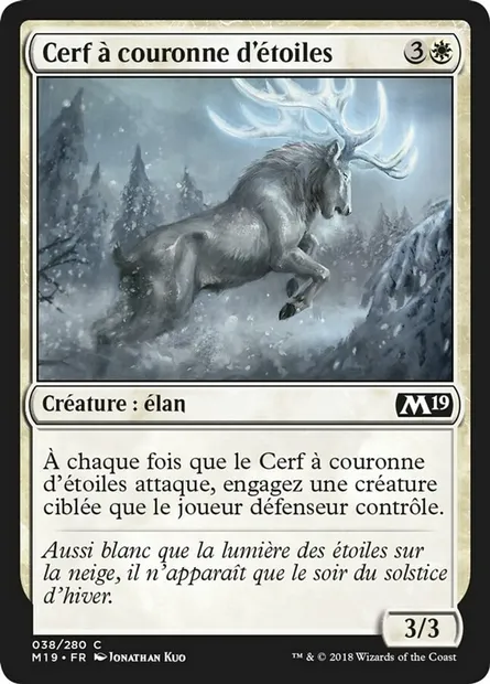 Cerf à couronne d'étoiles, carte Magic M19 38 — extension Core Set 2019
