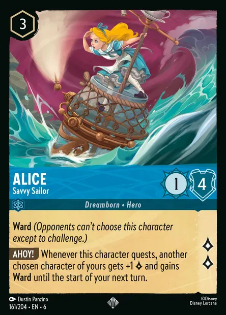 Alice - Savvy Sailor, Disney Lorcana card CH6-161 — Azurite Sea set