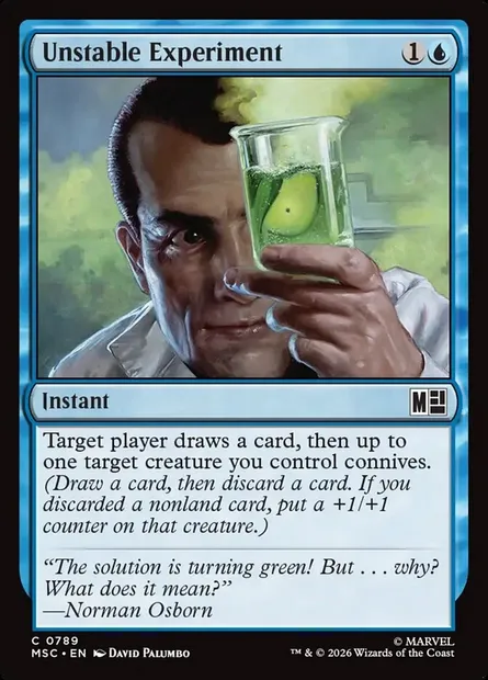 Unstable Experiment, Magic card MSC 789 — Marvel Super Heroes Commander set
