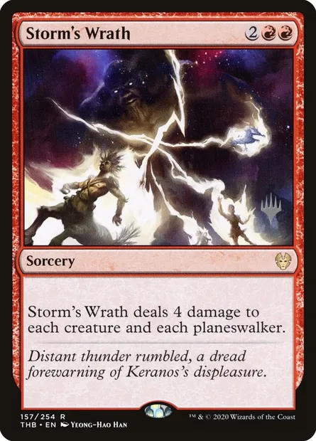 Storm's Wrath, Magic card PTHB 157p — Theros Beyond Death Promos set