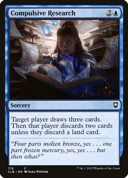 Compulsive Research, Magic card CLB 715 — Commander Legends: Battle for Baldur's Gate set