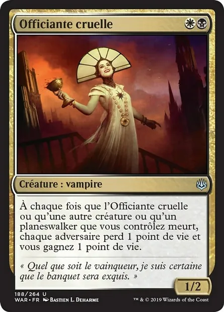 Officiante cruelle, carte Magic WAR 188 — extension La guerre des Planeswalkers