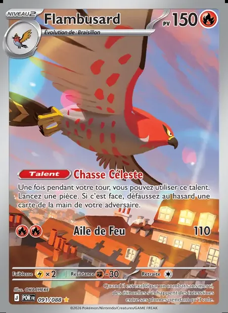 Flambusard, carte Pokémon POR 091 — extension Équilibre Parfait