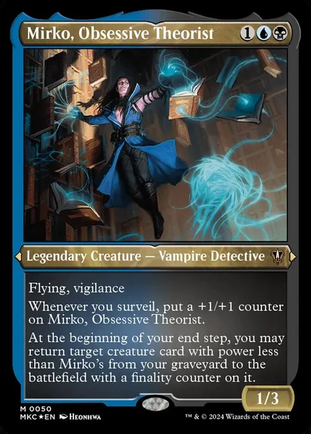 Mirko, Obsessive Theorist, Magic card MKC 50 — Murders at Karlov Manor Commander set