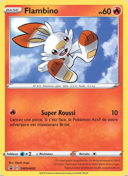 Flambino, carte Pokémon SWSH 002 — extension Promo SWSH