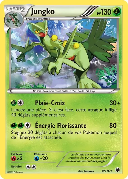 Jungko, carte Pokémon PLF 8 — extension Glaciation Plasma