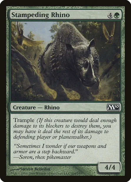 Stampeding Rhino, Magic card M10 204 — Magic 2010 set