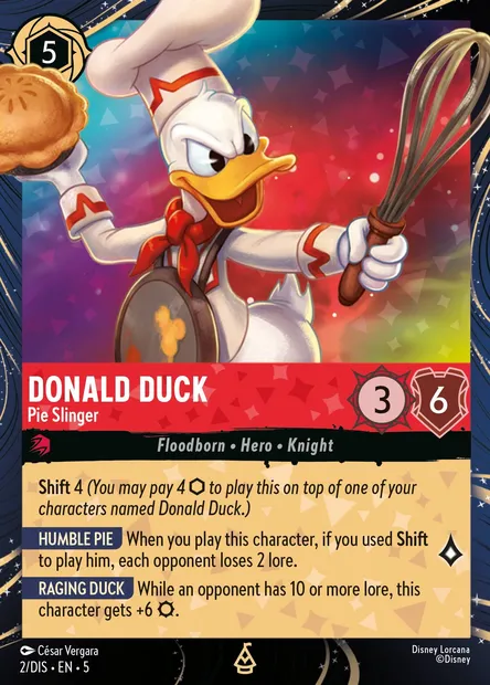 Donald Duck - Pie Slinger, Disney Lorcana card DIS-002 — DIS set