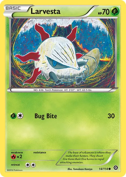 Larvesta, Pokémon card STS 14 — Steam Siege set