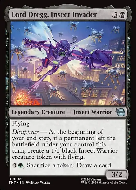 Lord Dregg, Insect Invader, Magic card TMT 65 — Teenage Mutant Ninja Turtles set