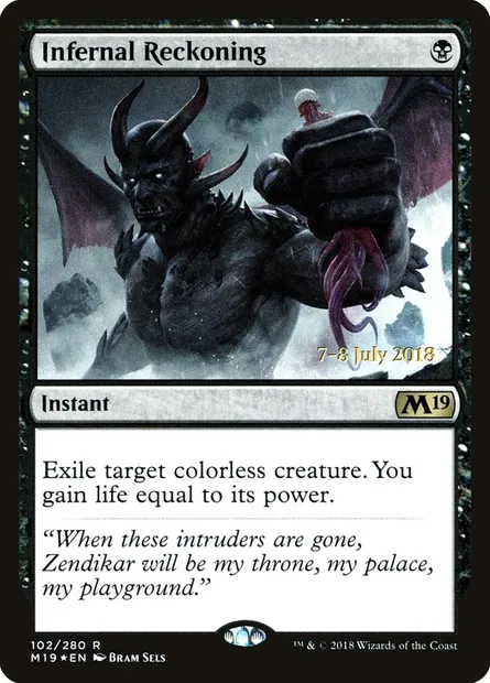 Jugement infernal, carte Magic PM19 102s — extension Core Set 2019 Promos