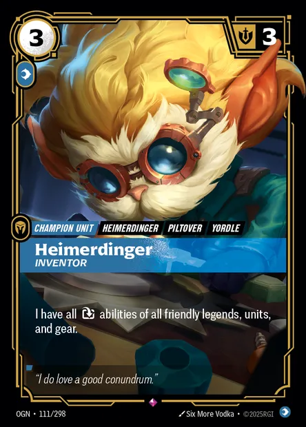 Heimerdinger, Riftbound card OGN 111 — Origins set