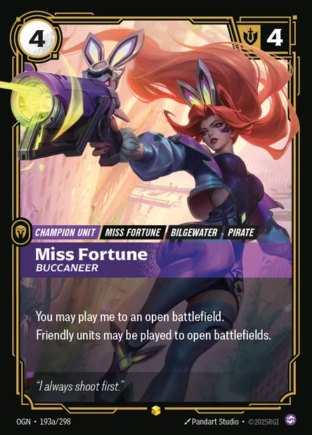 Miss Fortune, carte Riftbound OGN 193a — extension Origins