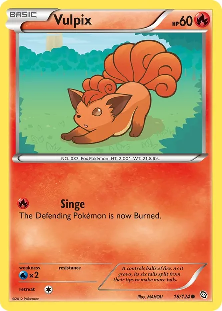 Vulpix, Pokémon card DRX 18 — Dragons Exalted set