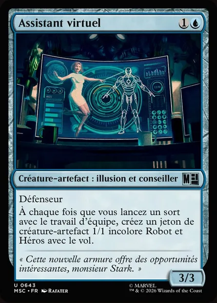 Assistant virtuel, carte Magic MSC 643 — extension Marvel Super Heroes Commander