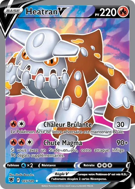 Heatran V, carte Pokémon ASR 165 — extension Astres Radieux