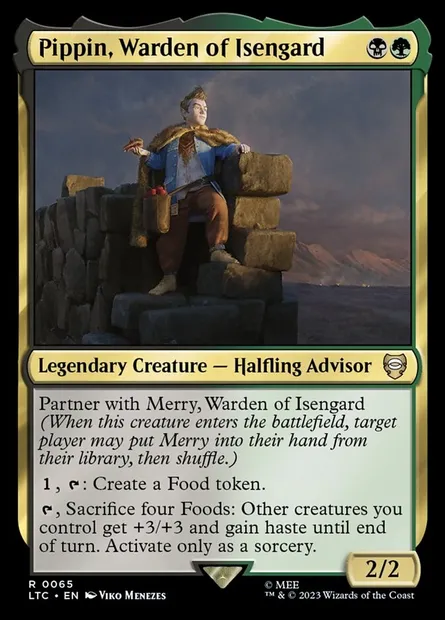 Pippin, Warden of Isengard, Magic card LTC 65 — Tales of Middle-earth Commander set