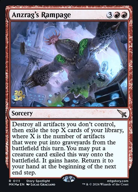 Sauvagerie d'Anzrag, carte Magic PMKM 111s — extension Murders at Karlov Manor Promos