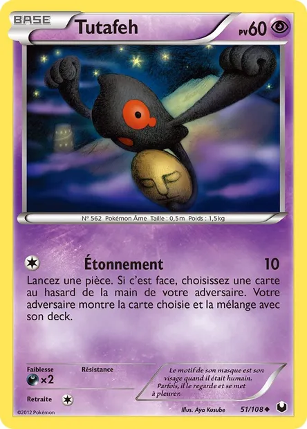 Tutafeh, carte Pokémon DEX 51 — extension Explorateurs Obscurs