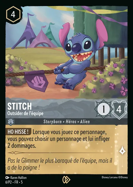 Stitch - Outsider de l'équipe, carte Disney Lorcana P2-006 — extension P2