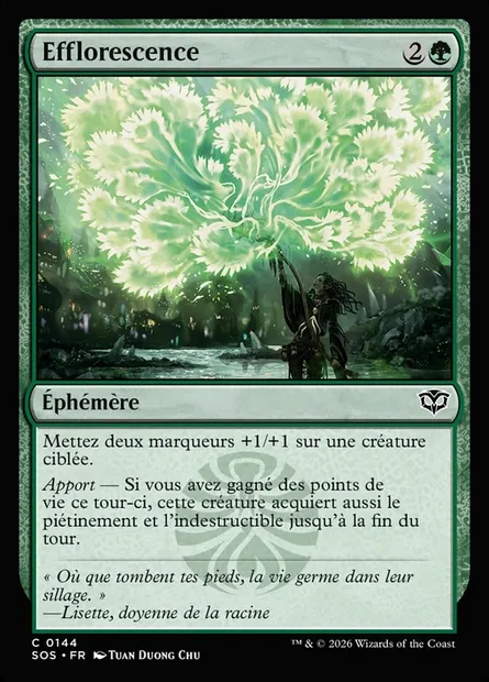 Efflorescence, carte Magic SOS 144 — extension Secrets of Strixhaven