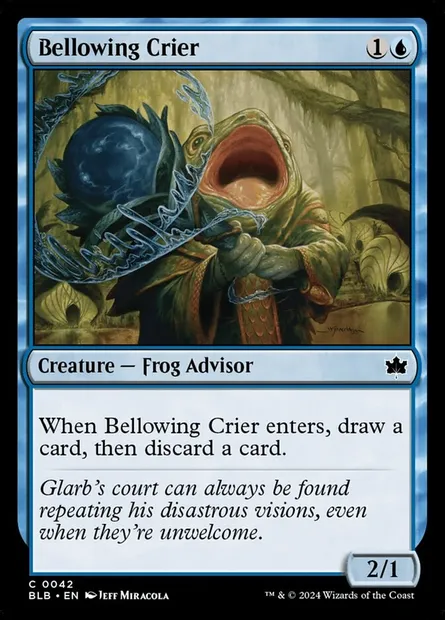 Bellowing Crier, Magic card BLB 42 — Bloomburrow set