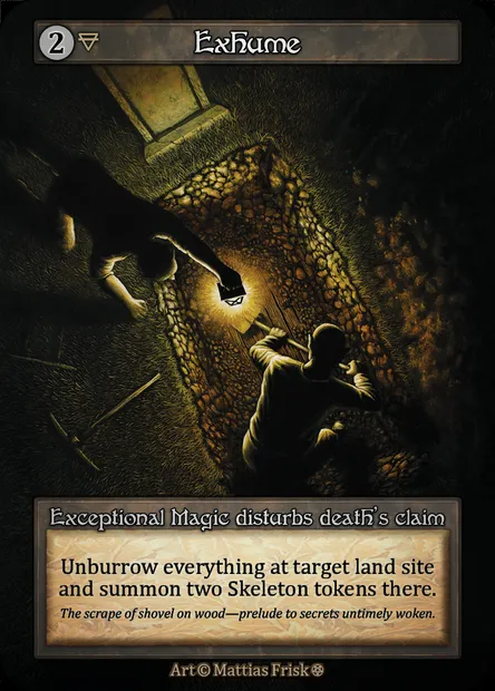 Exhume, carte Sorcery GOT 241 — extension Gothic