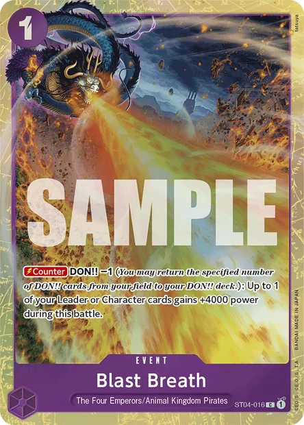 Souffle ardent, carte One Piece ST04-016 — extension Animal Kingdom Pirates