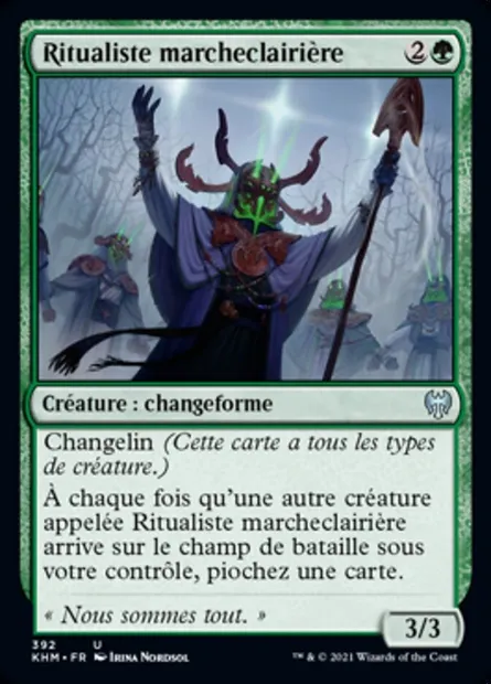 Ritualiste marcheclairière, carte Magic KHM 392 — extension Kaldheim