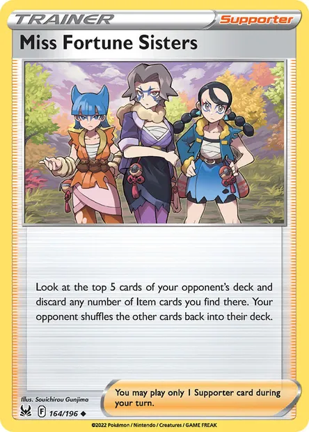 Miss Fortune Sisters, Pokémon card LOR 164 — Lost Origin set