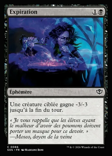 Expiration, carte Magic SOS 86 — extension Secrets of Strixhaven