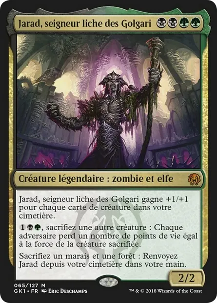 Jarad, seigneur liche des Golgari, carte Magic GK1 65 — extension GRN Guild Kit