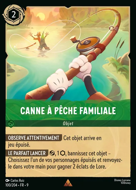 Canne à pêche familiale, carte Disney Lorcana CH9-100 — extension Fabuleux