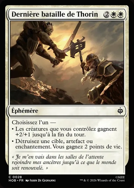Dernière bataille de Thorin, carte Magic HOB 28 — extension The Hobbit