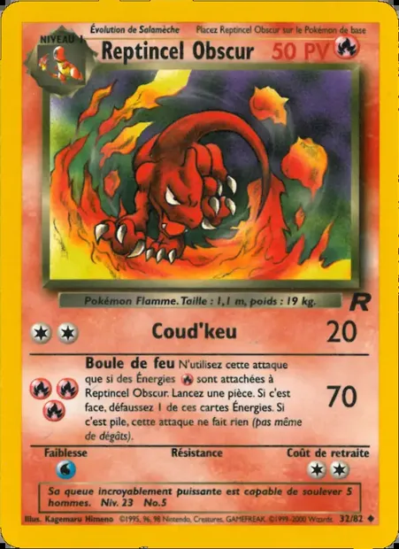 Reptincel Obscur, carte Pokémon TR 32 — extension Team Rocket