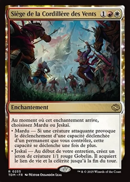 Siège de la Cordillère des Vents, carte Magic TDM 235 — extension Tarkir: Dragonstorm