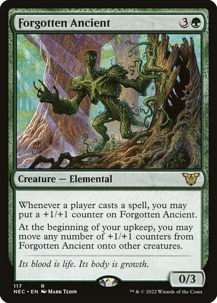 Forgotten Ancient, Magic card NEC 117 — Neon Dynasty Commander set