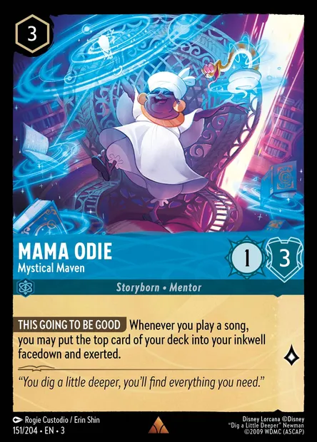 Mama Odie - Mystical Maven, Disney Lorcana card CH3-151 — Into the Inklands set