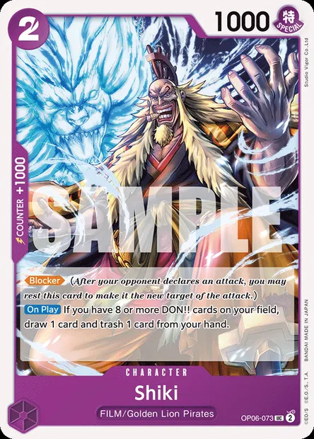 Shiki, One Piece card OP06-073 — WINGS OF THE CAPTAIN set