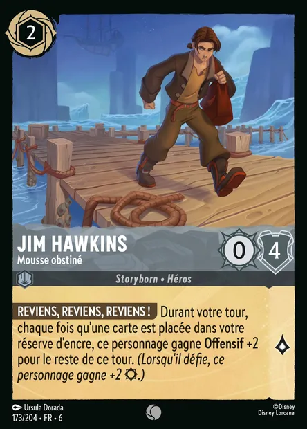 Jim Hawkins - Mousse obstiné, carte Disney Lorcana CH6-173 — extension La Mer Azurite