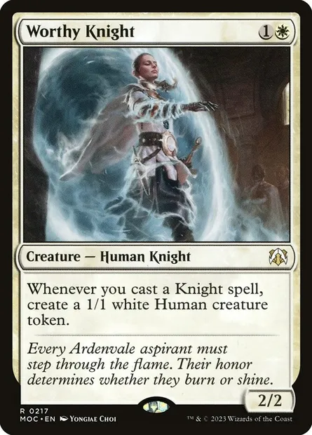 Worthy Knight, Magic card MOC 217 — March of the Machine Commander set