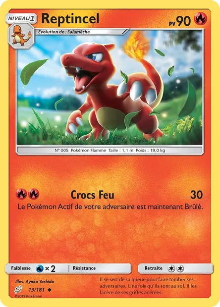 Reptincel, carte Pokémon TEU 13 — extension Duo de Choc