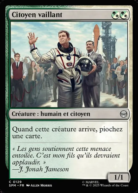 Citoyen vaillant, carte Magic SPM 129 — extension Marvel's Spider-Man